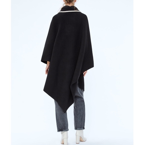 Zara Oversized Heavy Weight Knit Cape Turtle Neck Size S NEW - Picture 3 of 7
